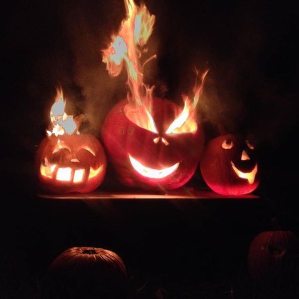flaming pumpkins